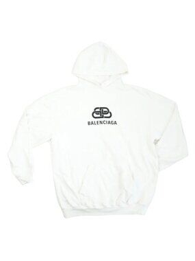 Balenciaga White Logo Hoodie Size Extra Small